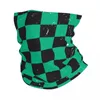 Halsdukar senap svart och grönt checkerboard mönster bandana nacke täckt tryckt ansikte halsduk multi-use cykling springande vindtät