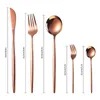 Ensembles de vaisselle 30pcs couverts en acier inoxydable couteau fourchette cuillère argent dessert et ensemble steak occidental fournitures de cuisine