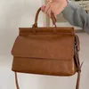 Umhängetaschen Vintage Mode PU Messenger Bag Damen Pendler Große Kapazität Umhängetasche Koreanischen Zip Geldbörsen Und Handtaschen Für Frauen