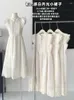 Party Dresses Elegant Fashion White Fairy Dress Flying Sleeve A-Line Spring Summer Chic Turtleneck Simple Sweet Prom Gown Preppy Style