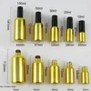 Bouteilles de stockage 12 X bouteille de shampooing crème en verre d'or rechargeable de haute qualité avec pompe en argent noir 5 ml 10 ml 20 ml 30 ml 50 ml 100 ml