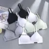 Women's Fashion Simple Cotton Bra Underwear Students Teen Girls Thin Section Without Steel Ring Comfortable Crop Tops Bras