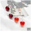 Stud carino simulazione orecchini di ciliegia rossa resina dolce per le donne ragazza studentessa frutta 1 paio orecchino regalo 230710 consegna di gioielli gioielli Dhfvf