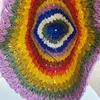 Womens Straw Hat Rainbow Crochet Handmade Panamas UV Protection Sun Visor Beach Visors Foldable Summer 240318