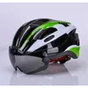 Stylowe hełmy rowerowe Triathlon Safe Taillight Helmet z gogami magnetycznymi rowerowymi rowerami wyścigowymi