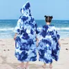 Girl Dresses Surf Poncho Towel Microfiber Fabric Beach Blanket Quick Dry With Large Pockets For Surfer Swimmer Diver