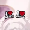 Broche I Love Aspen I Love Savannah, broches en émail, dessin animé drôle, Badge à revers, vêtements, sac à dos, bijoux, accessoires