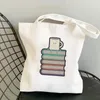 Shopping Bags Women Flowery Books Shoulder Bag Kawaii Harajuku Shopper Canvas Fashion Student Girl Handbags Tote Lady