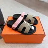 Damesfashion chypre designer sandalen comfort kalfsleer sandalen canvas slippers peuterschaar leer in bruin en blauw zomer strand schoenen 35-42