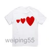 2024 Play Mens t Shirt Designer Red Commes Heart Women Garcons s Badge Des Quanlity Ts Cotton Cdg Embroidery Short Sleeve