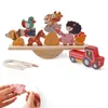 Sorting Nesting Stacking toys Baby wood grain toy frame animal block stacking balanced Montessori childrens puzzle educational 24323