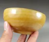 Dekorativa figurer Vackra kinesiska gula jade handskårna Topaz Bowl Cup
