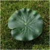 Couronnes de fleurs décoratives Lotus Lys artificiel flottant Fleur d'eau Pondplants Pads Decorponds Simation Faux Piscine Aquariumreali Dhv2X