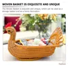 Dinnerware Sets Imitation Rattan Storage Basket Tabletop Fruits The Gift Bread Container Multi-function Manual Household
