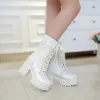 Boots Botas Mujer 2021 Fashion Winter Boots Snow Boots Femmes Femmes Bottes de la plate-forme Bottom Boots Lace Up Up High Boots Round Toe Girls Shoe 271