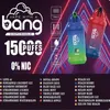 Original Bang 15000 Puffs Desechable E Cigarrillos Bar Kit Precargado 23ml Pod Carros Malla Bobina 0% 2% 3% 5% Vaper Puff 15K Vape Pen
