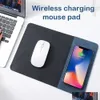 Mouse Pads Wrist Rests Durable Leather Wireless Charging Pad Wear Proof Nonslip Mat For Office Desk Home Drop Delivery Computers Netwo Otxip