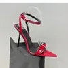 Scarpe eleganti Sandali col tacco nero Donna 2024 Estate Tacchi alti Sandalias De Mujer Punta a punta per cinturino alla caviglia Signore del partito