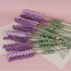 Dekorativa blommor 5st DIY Woven Lavender Crochet Sticking Arrangement Fake Plant Färdig Bouquet Romantic Valentine's Day Gifts