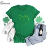 T-shirt femme St. Patricks Day Lucky Shirt Couple Trèfle vert vacances T-shirt à manches courtes haut décontracté T-shirt adulte col rond vêtements de rue 240323
