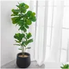 Faux Floral Greenery 60-120cm Grande Palmeira Artificial Ramo Verde Plantas Tropicais Plástico Banyan Folhas Interior DIY Home Garden Dhvh6