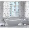 Shower Curtains Leaf Prints Partition PEVA Curtain Plastic Waterproof Copper Ring Bathing Home