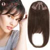 Bangs Clip In Bangs Human Hair With 3 Clips 4# Straight Clip On Natural Fringe Hair Bangs Brazilian Remy Hair Neat Bang Hairpieces