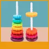 Yuva istifleme oyuncakları gökkuşağı kulesi 2023 yeni popüler bebek oyuncakları renkli dönen büyük boyutlu yüksek kaliteli hediyeler çocuklar için erkek ve kızlar 24323