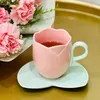 Kaffeekannen, Tulpen-Trinkbecher mit Untertasse, Keramik-Form, Teetasse, kreativer Vintage-Becher für Zuhause, Nachmittagstee, Geburtstagsgeschenk