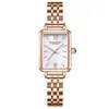 Mode femmes montre à quartz rétro montre carrée français petit disque en acier inoxydable bracelet en or montre-bracelet dames montres cadeau pour wif294u