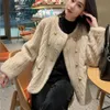 Ningpai Abbigliamento Cappotto di pelliccia Donna Inverno Nuovo piccolo stile profumato Cappotto di agnello integrato in pelliccia di visone europeo