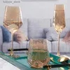 Verres à vin Gobelet à Champagne coloré ambre, verres à vin pour la maison, bord doré transparent, verre en cristal sans plomb, diamant martelé, tasse à whisky, à bière, L240323