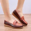 Casual Schuhe Mode Leder Frauen Loafers Flache Bequeme Frühling Herbst Weichen Boden Oxfords Damen