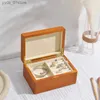 Joyeros MISHITU Caja de almacenamiento de joyería de doble capa anillo pendiente de diamante collar caja para presentación de joyería organizador de madera maciza exhibición L240323