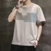 Camiseta de manga curta para homens verão fino solto roupas versão coreana tendência casual bonito