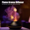 Chama Aroma Difusor Umidificador de ar Home Ultrasonic Mist Maker Fogger Difusor de óleo essencial com LED Color Flame Lamp Purifier 240322