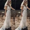 Vintage 2024 Berta Full Lace Mermaid Wedding Dresses Bridal Gowns V Neck Cap Sleeve Bohemian Beach Garden Custom Made vestido de novia