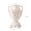 Wazony Europa Złota Plane z kości słoniowej Wazon Vintage Advanced Ceramic Flower for Room Study Handel Home Wedding Dekoracja ślubna