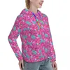 Felpe con cappuccio da donna Cute Beach Leaf Casual Foglie rosa Stampa Y2k Cool Camicia con cappuccio Inverno Manica lunga Streetwear Felpa con cappuccio oversize Presente