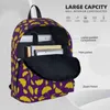 Backpack Ginkgo Biloba Print Yellow And Purple Workout Backpacks Student Style High School Bags Designer Pattern Rucksack