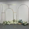 Centros de mesa para bodas, diseños de soportes de exhibición de flores, acero inoxidable, oro, zócalo de metal, conjunto de soporte para bodas