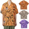 Chemises décontractées pour hommes WACKO MARIA Manches courtes Hommes Femme 1: 1 Qualité Tiger Motif Hawaii Beach Shirt Loose Tops Tee