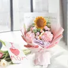 Flores decorativas de malha artificial crochê buquê de flores falso presente ornamento dia das mães já feito para o festival da namorada
