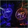 Décorations de Noël Acrylique Glowing Arbre Suspendu Colorf Glitter Ornements personnalisés Drop Livraison Maison Jardin Fête Fête Fournitures Otrv8