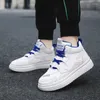 Casual Shoes Chunky Sneakers For Men Lace Up 2024 Men's Outdoor Mixed Colors Sports High-top Anti-slip Walking
