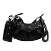 Evening Bags 2023 New Underarm Fold Crescent Mother Single Shoulder Bag Female Rivet Machine H240323