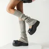 Femmes chaussettes collants de gymnastique dames couleur unie grosse chaussette en tricot dentelle Style froncé coréen japonais étudiant filles bas