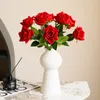Dekorativa blommor 10st Rose Bouquet Christmas Supplies Table Decoration Accessories Wedding Decor Graduation Flower Artificial