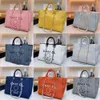 2024 Beach Luxury Letter Bags Totes Handbag Fashion Canvas Bag Womens Brand Female Embroidered Designer Handbags Ladies Shopping Cross Body Backpack