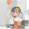 Sorting Nesting Stacking toys 6/12 pieces of silicone building block sensor grabbing toy 3D soft touch ball rubber stacked cube childrens bath baby 12 month gift 24323